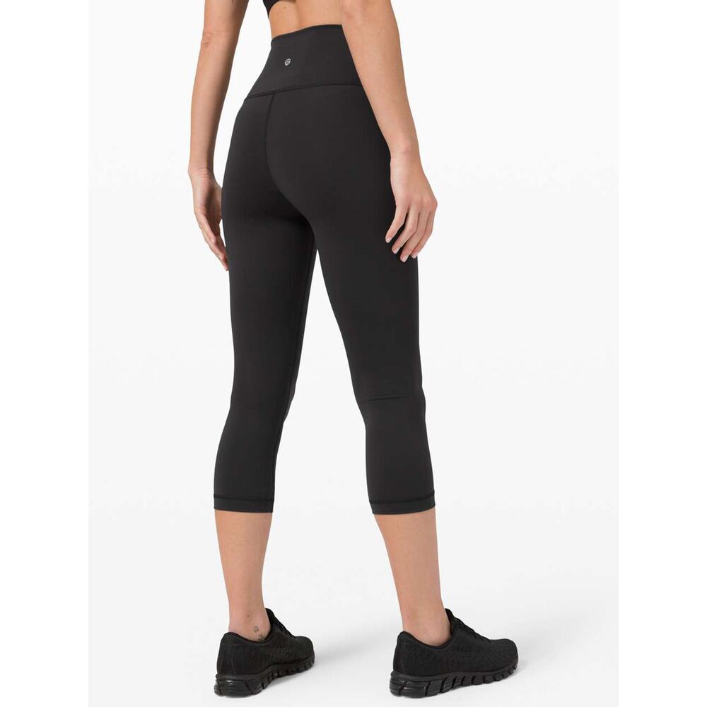 Lululemon Wunder Train Cropped Leggings Womens 4 Black W6BF7S